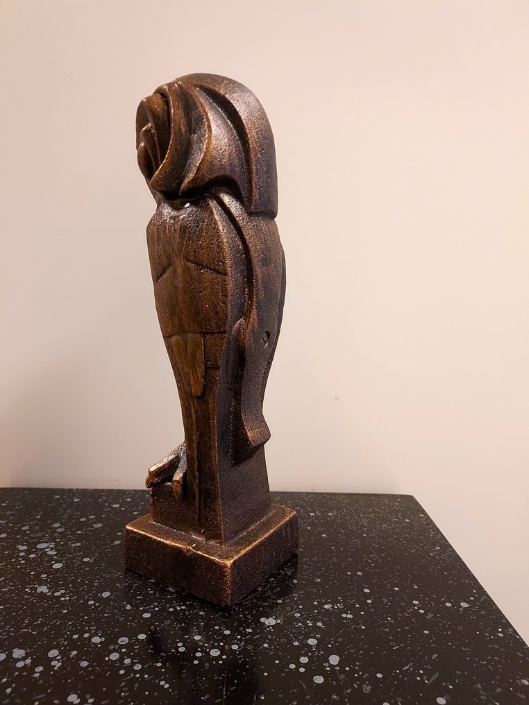 Patsas, Naar Johan Coenrad Altorf - Beeld - Art Deco stijl uil - 25 cm - Rauta #3.2