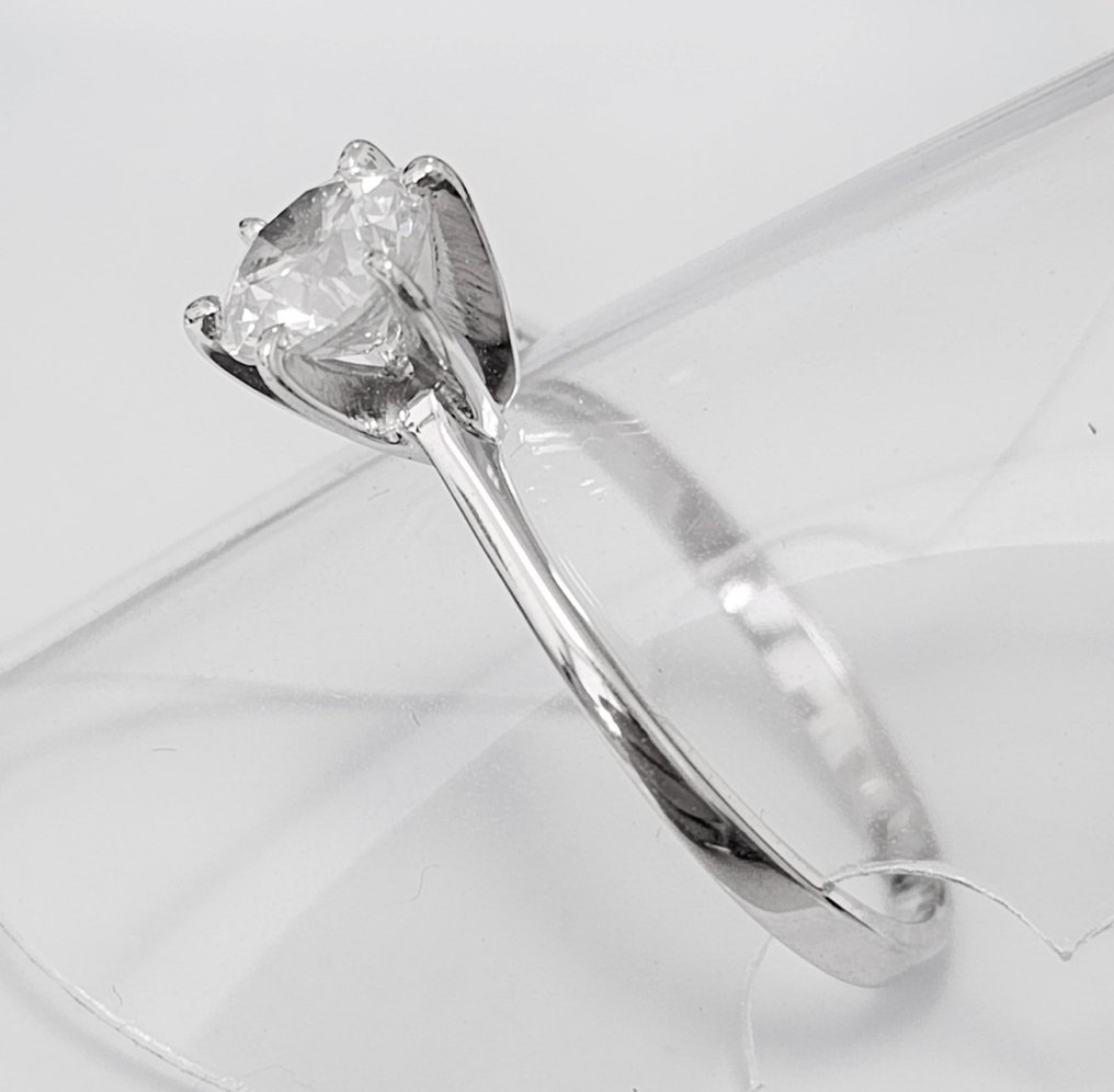 Ring Witgoud, 0,80 ct G/SI1 Diamant  (Natuurlijk) #3.2