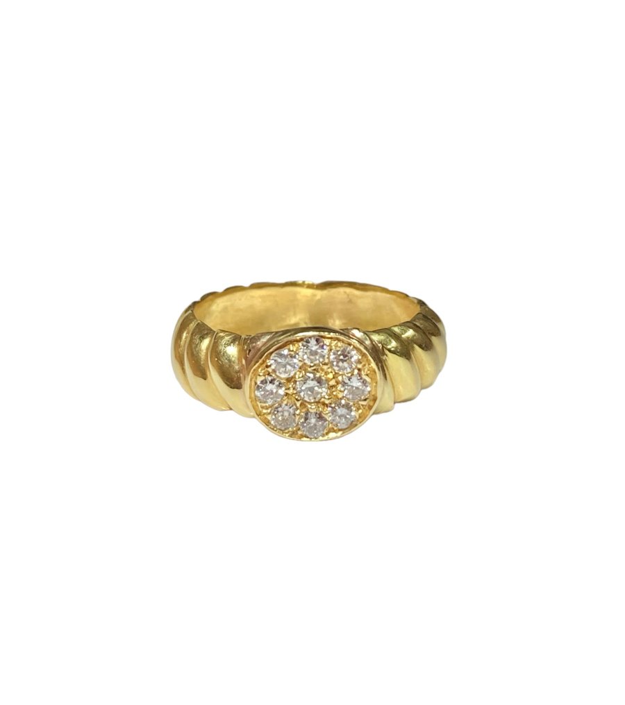 Gyűrű Sárga arany Gyémánt  (Természetes)  #1.3
