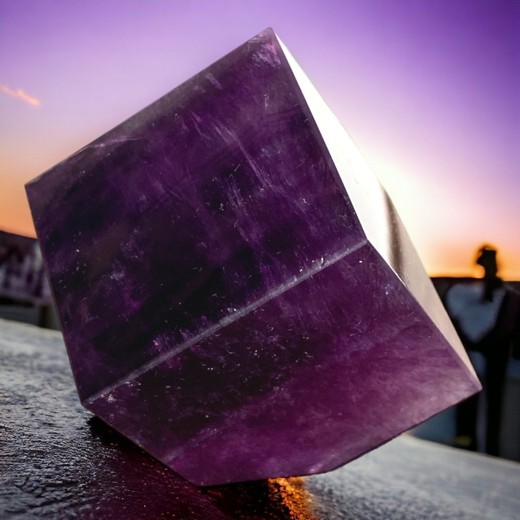 Cubo Mágico de Fluorita Púrpura Cubo de primera elección - Altura: 45 mm - Ancho: 45 mm- 310 g #2.1