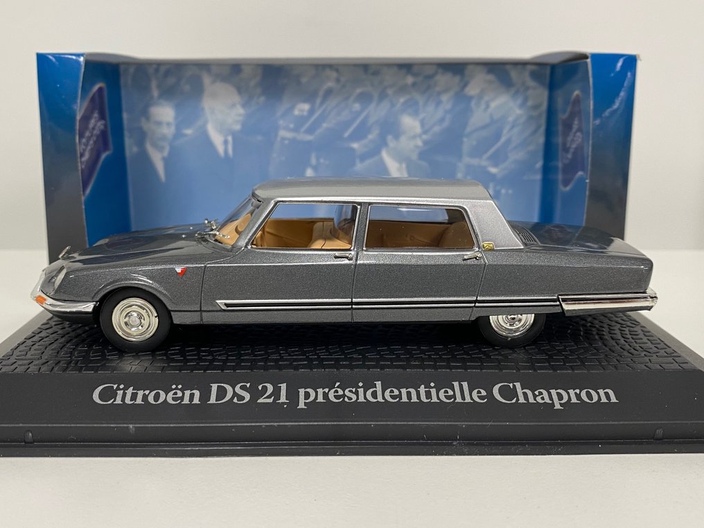 Voitures de Chefs d'Etat 1:43 - Voiture miniature - Citroën DS21 Présidentielle Chapron , Visite de Nixon, Charles de Gaulle, 1969 - Editions limitée et épuisée #3.1