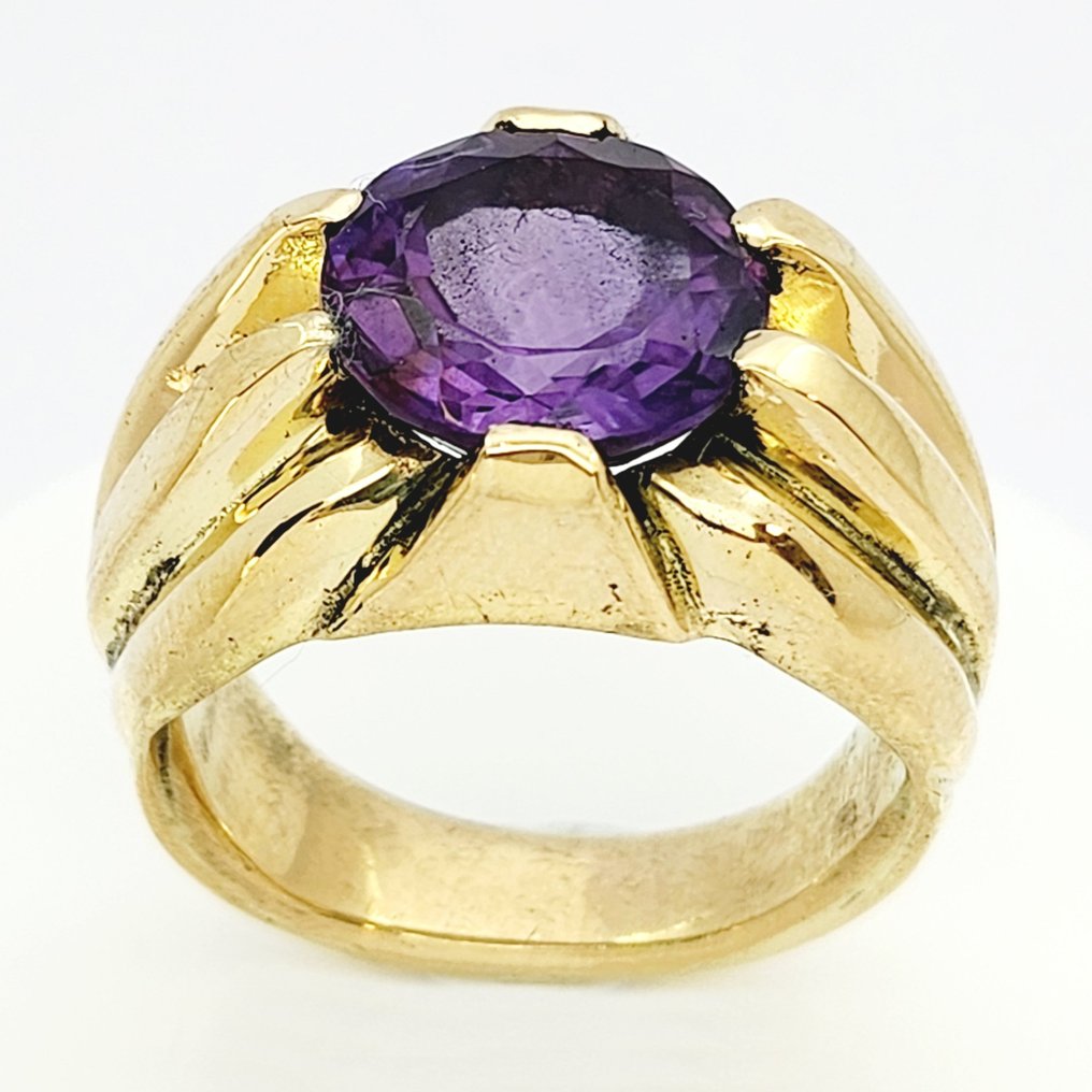 戒指 - 18K包金 黄金 紫水晶 #1.2