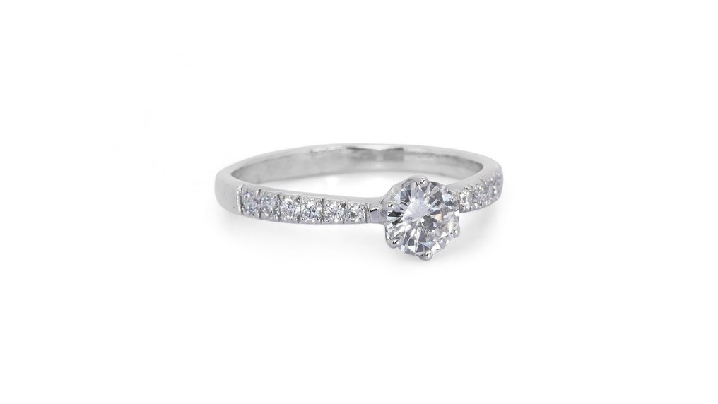 Ring Vittguld -  0.82ct. tw. Diamant  (Natural) - Diamant #2.2