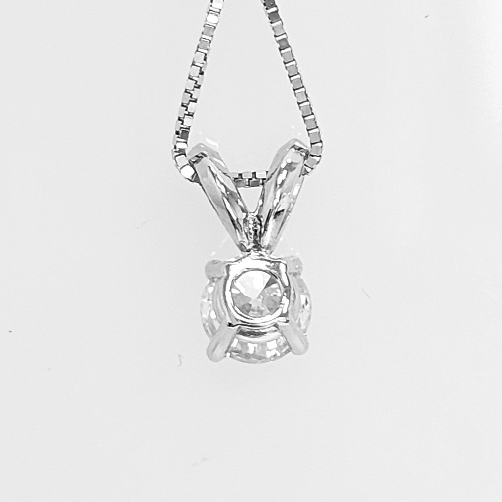 Halskæde med vedhæng - 14 karat Hvidguld -  0.40ct. tw. Diamant  (Natur) #3.3