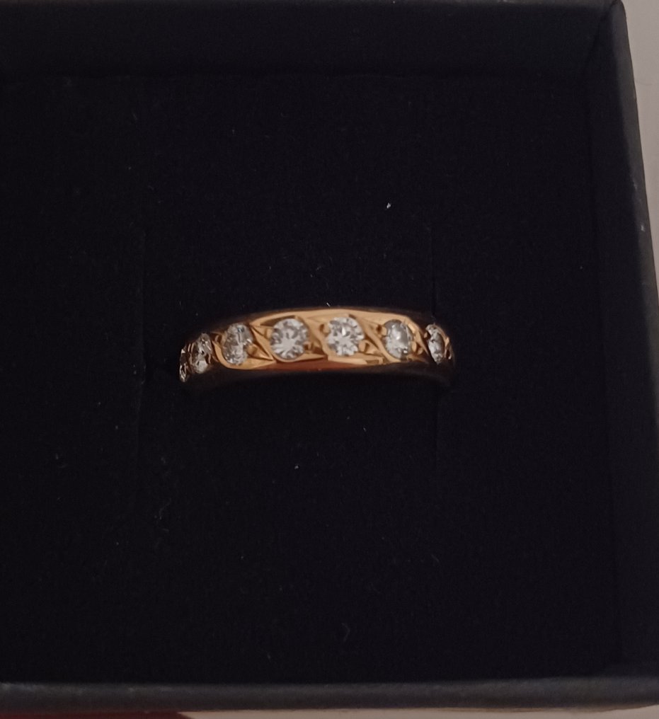 戒指 - 18K包金 黄金 钻石  (天然) #1.2