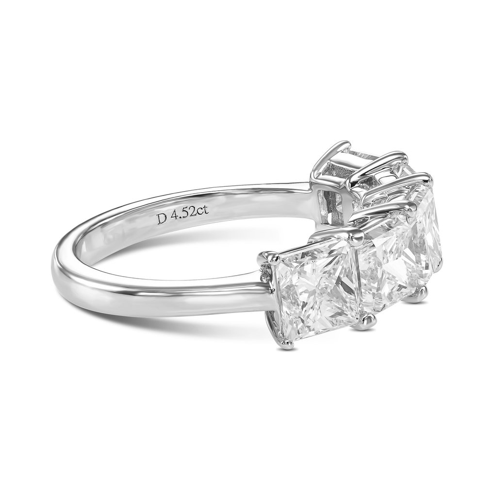 Eternity ring - 18 kt. White gold -  4.52ct. tw. Diamond  (Natural) #3.2
