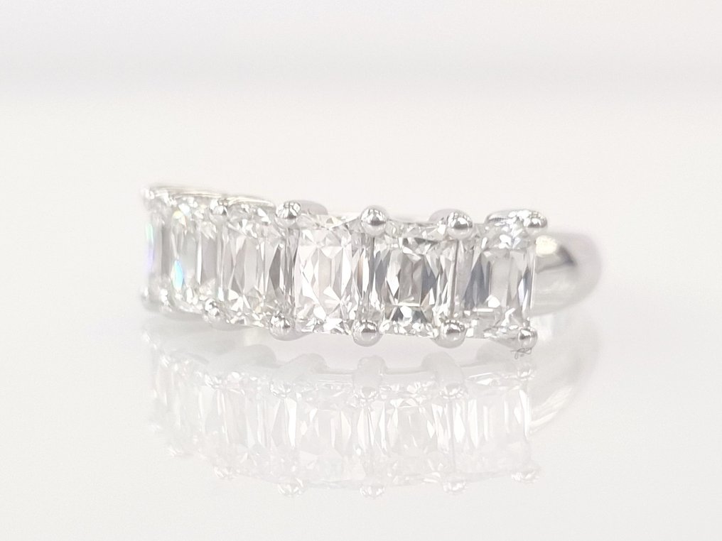 Alliancering - 14 karat Hvidguld Diamant  (Natur) #3.2