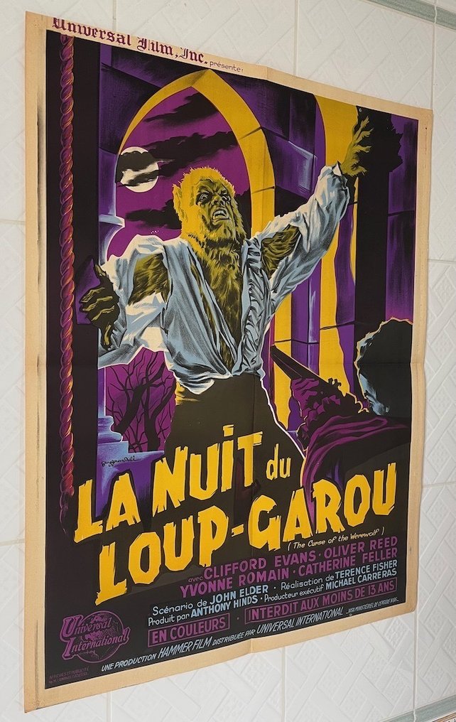Art by Guy Gérard Noël - Curse of the werewolf (1961) Hammer, Terence Fisher - Poster, Rare - Original French Cinema release, 80x60 cm #2.1