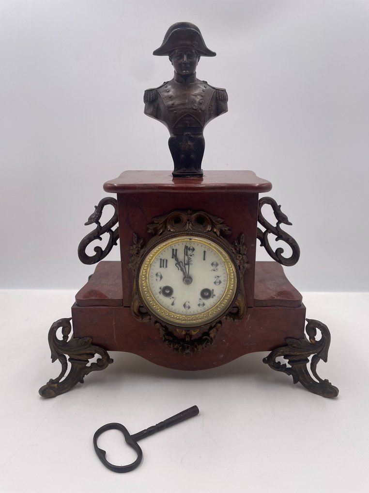 擺鐘 -   合金, 大理石, 青銅色 - 約 1900 #1.1