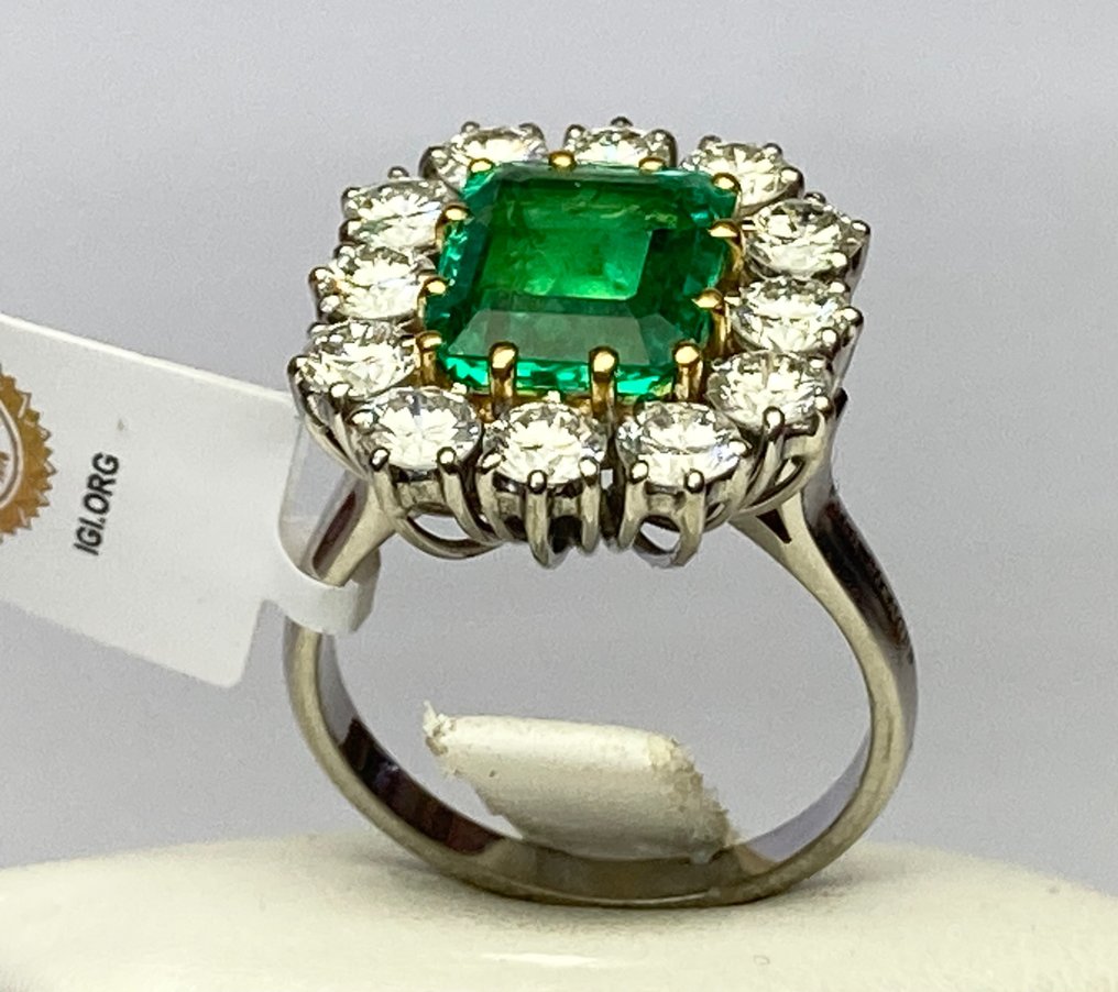 pala diamond - Ring Vittguld Smaragd - Diamant  #2.1