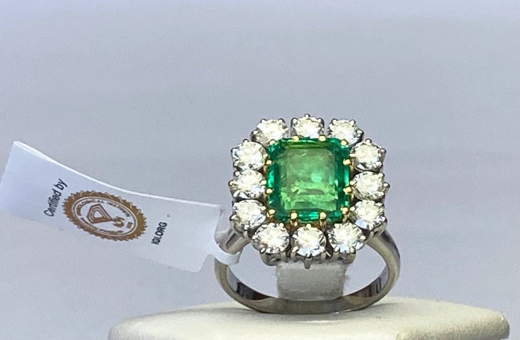 pala diamond - Ring - 18 kt Weißgold -  3.75ct. tw. Smaragd - Diamant #3.1