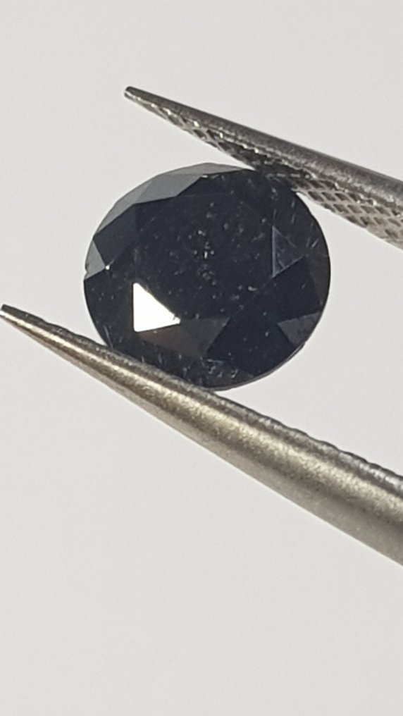 1 pcs 鑽石 - 1.70 ct - 明亮型 - 艷黑色 - 不適用 #1.2