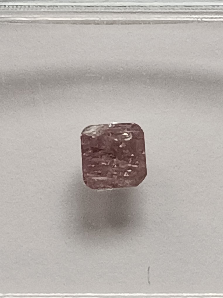 Diament - 0.32 ct - kwadratowy - fantazyjny głęboko purpurowawo-różowy - I3 (z inkluzjami) #1.1