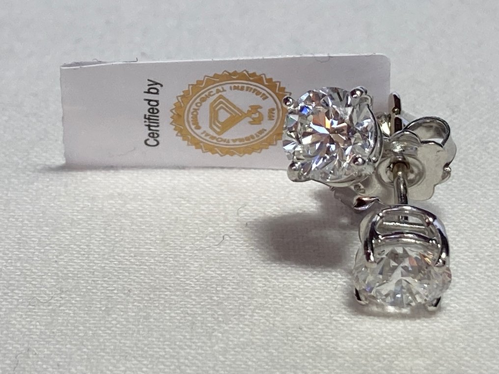 Cercei - 18 ct. Aur alb -  1.75 tw. Diamant  (Natural) - Certificat IGI Antwerp #2.3