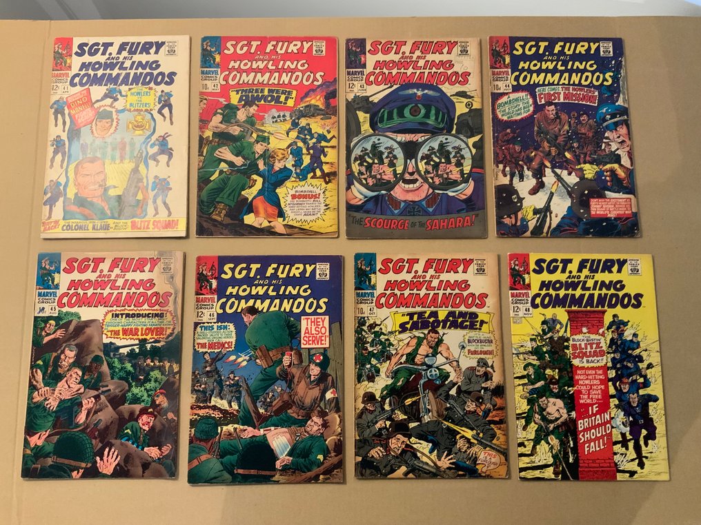 Sgt Fury and his Howling Commandos (1963 Series) # 41, 42, 43, 44, 45, 46, 47, 48, 50, 51 & 52  Silver Age Gems! - Almost Consecutive Run! - 11 Comic collection - Ensipainos - 1967/1968 #2.2