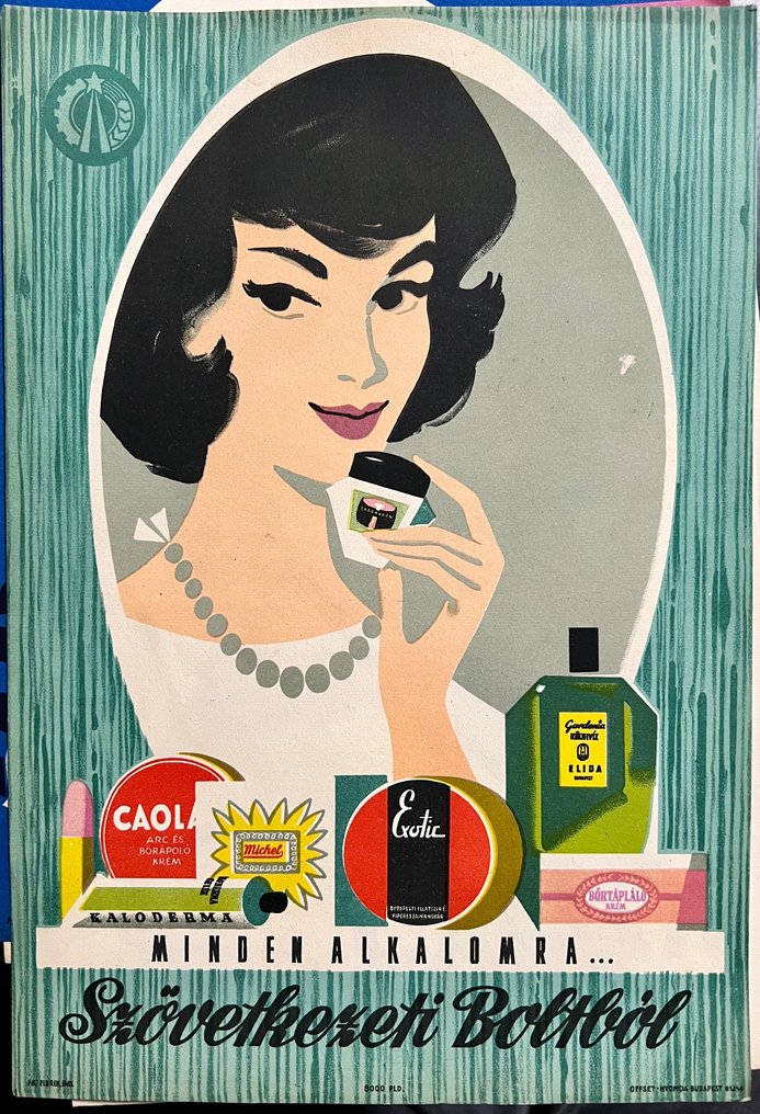 MAHIR - András Mészáros - Budapest - Lipstick - rouge - cosmetic - soap - USSR, advertising, Cold War, woman - Années 1950 #1.1