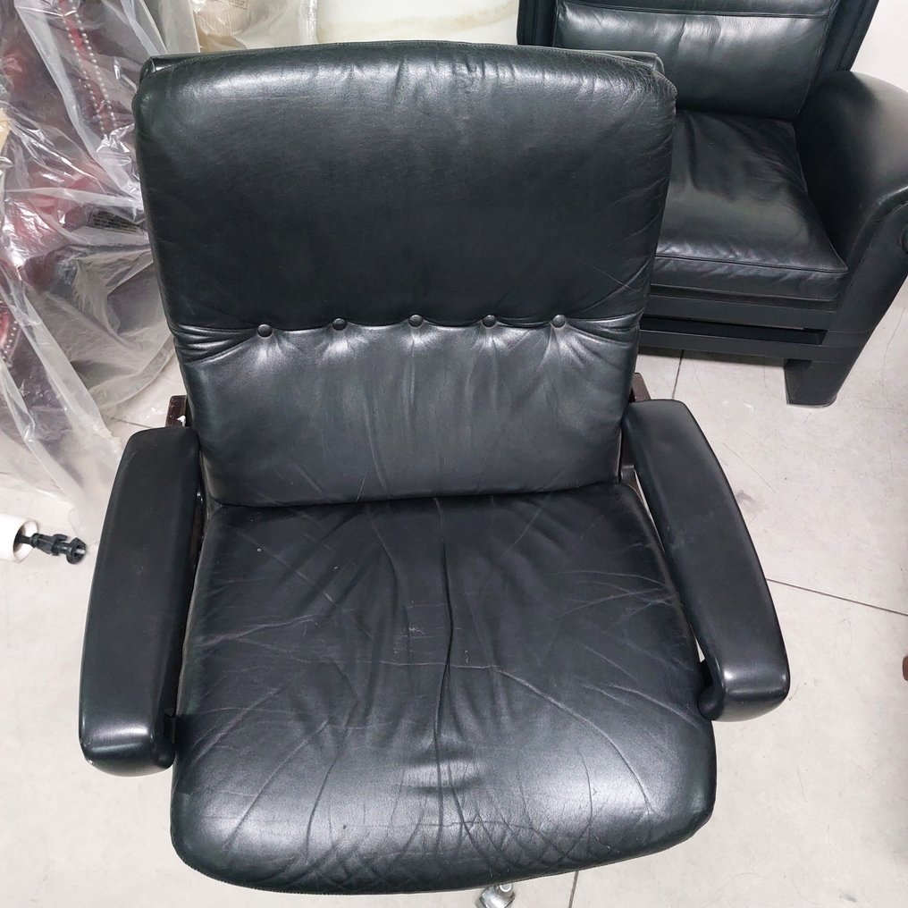 Arflex - André Vandenbeuck - Πολυθρόνα - Καρέκλα Βασιλιά με Ψηλό Πλάτη - Δέρμα, Ξύλο #2.1