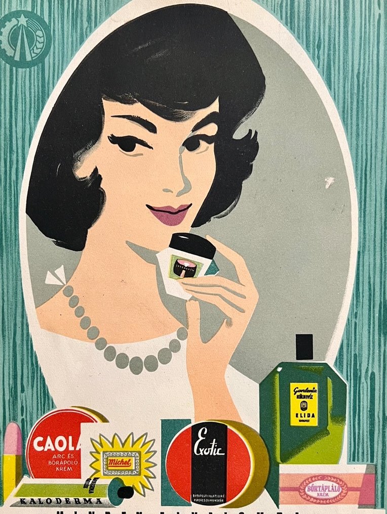 MAHIR - András Mészáros - Budapest - Lipstick - rouge - cosmetic - soap - USSR, advertising, Cold War, woman - 1950s #1.2