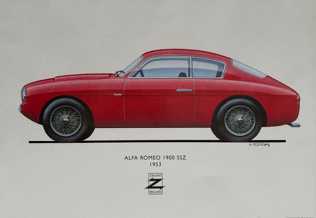Artwork - Alfa Romeo - 1900 SSZ (Zagato) 1953 - 1996 #2.1