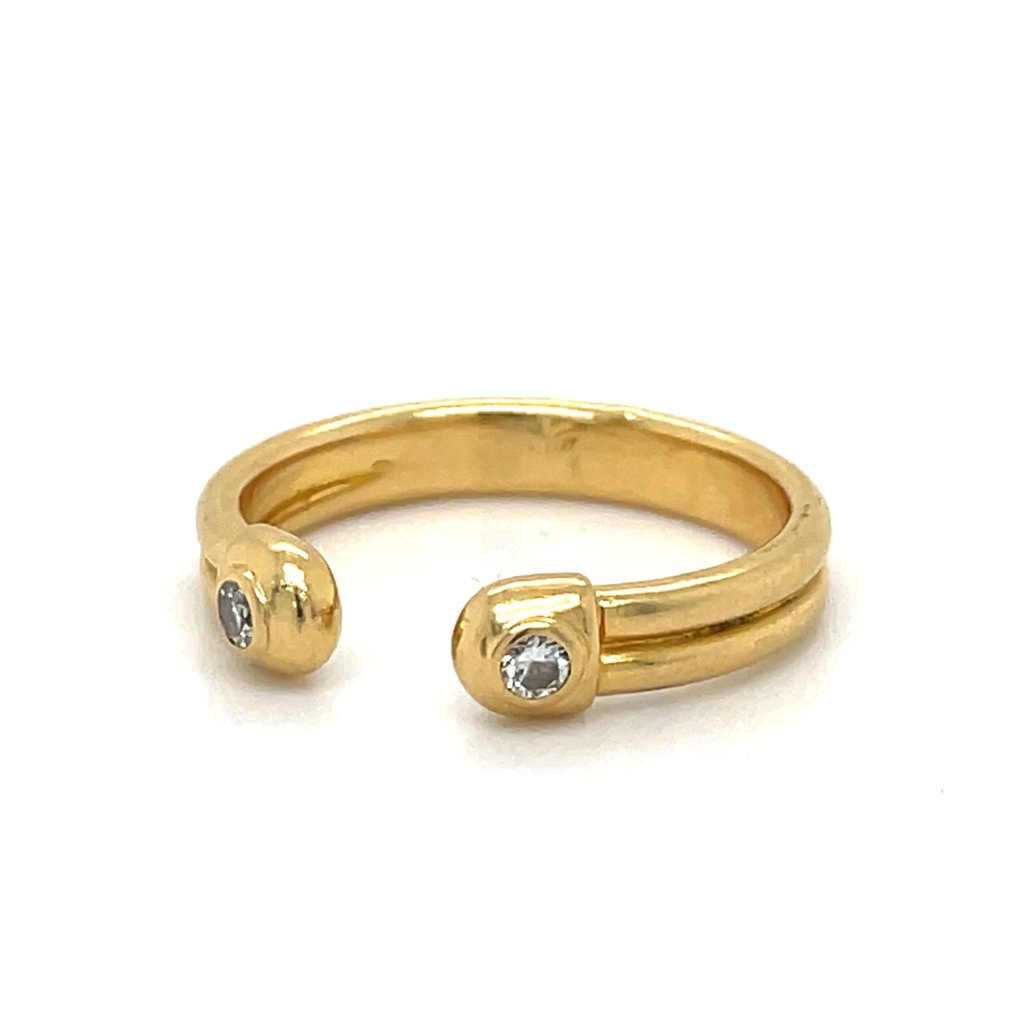 Ring - 18 kt. Yellow gold -  0.10ct. tw. Diamond  (Natural) #3.1
