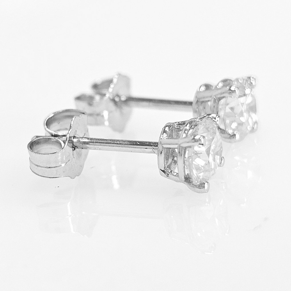 Καρφωτά σκουλαρίκια Λευκός χρυσός Διαμάντι  #1.2