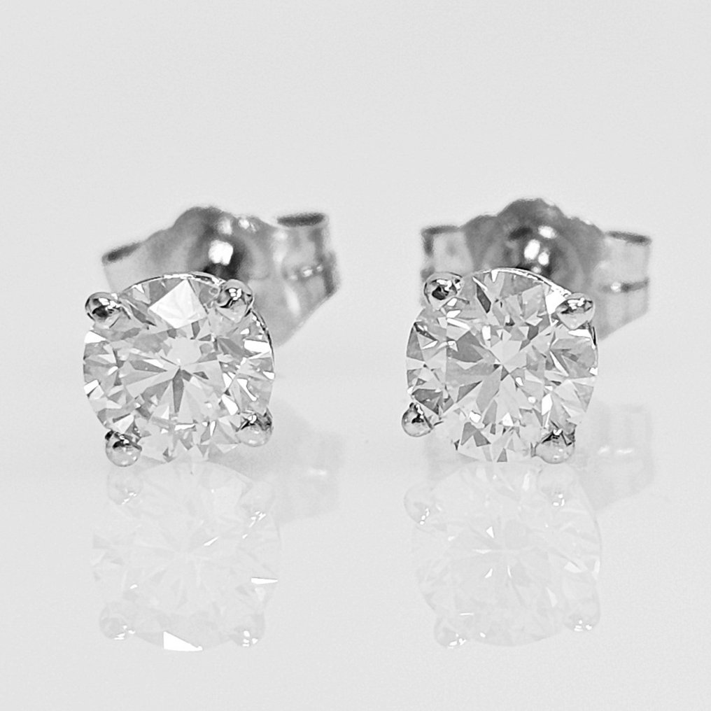 Καρφωτά σκουλαρίκια Λευκός χρυσός Διαμάντι  #1.1