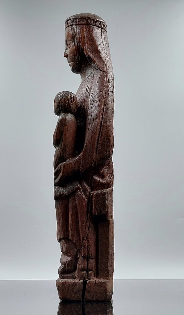 Sculpture, Sedes Sapientiae - 34 cm - Chêne - 1400 #2.1