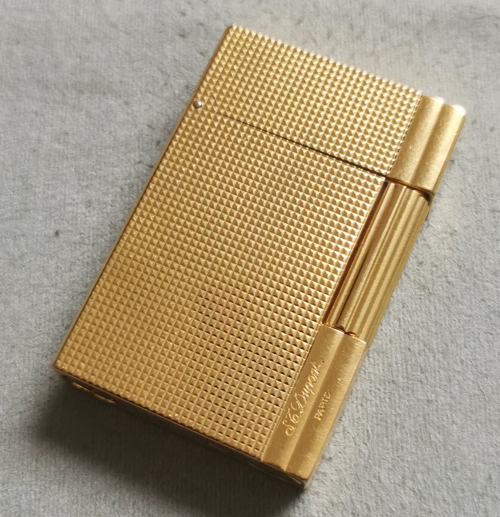 S.T. Dupont - 16ELZ87 Vintage Gas Lighter Working Gold Plated Good Condition T1 - Briquet - plaqué or #1.1