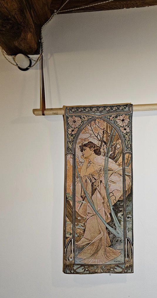 Alfons Mucha Tapestry 'LE SOIR' - Art Nouveau - Finished and ready to hang! - Tapestry  - 100 cm - 45 cm #2.1
