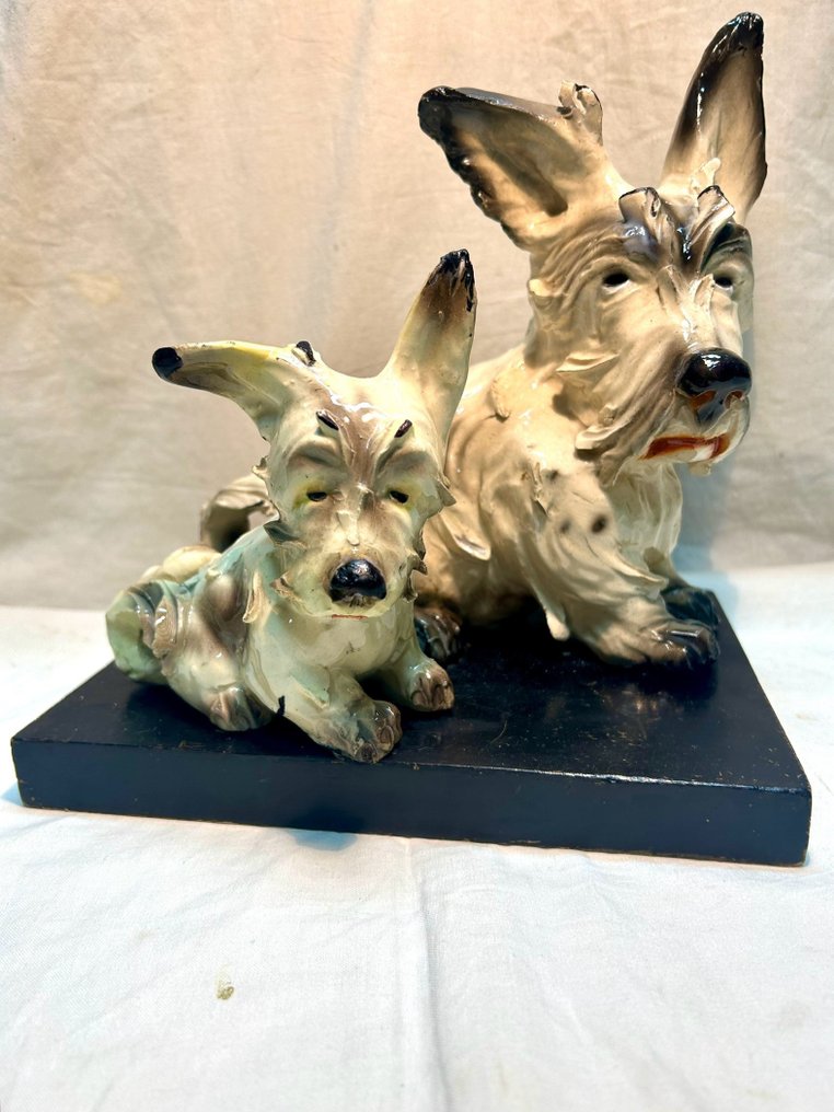 Cacciapuoti - Guido Cacciapuoti - Sculpture, Famiglia Terrier - 24 cm - Faïence #2.1