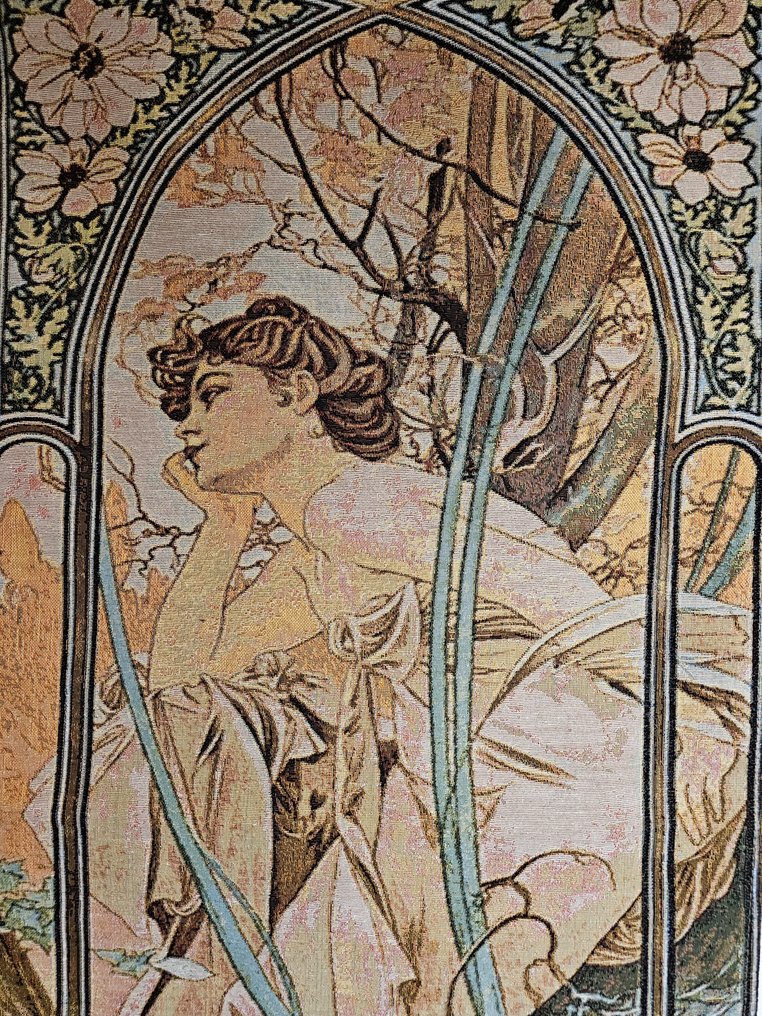 Alfons Mucha Tapestry 'LE SOIR' - Art Nouveau - Finished and ready to hang! - Tapestry  - 100 cm - 45 cm #1.0
