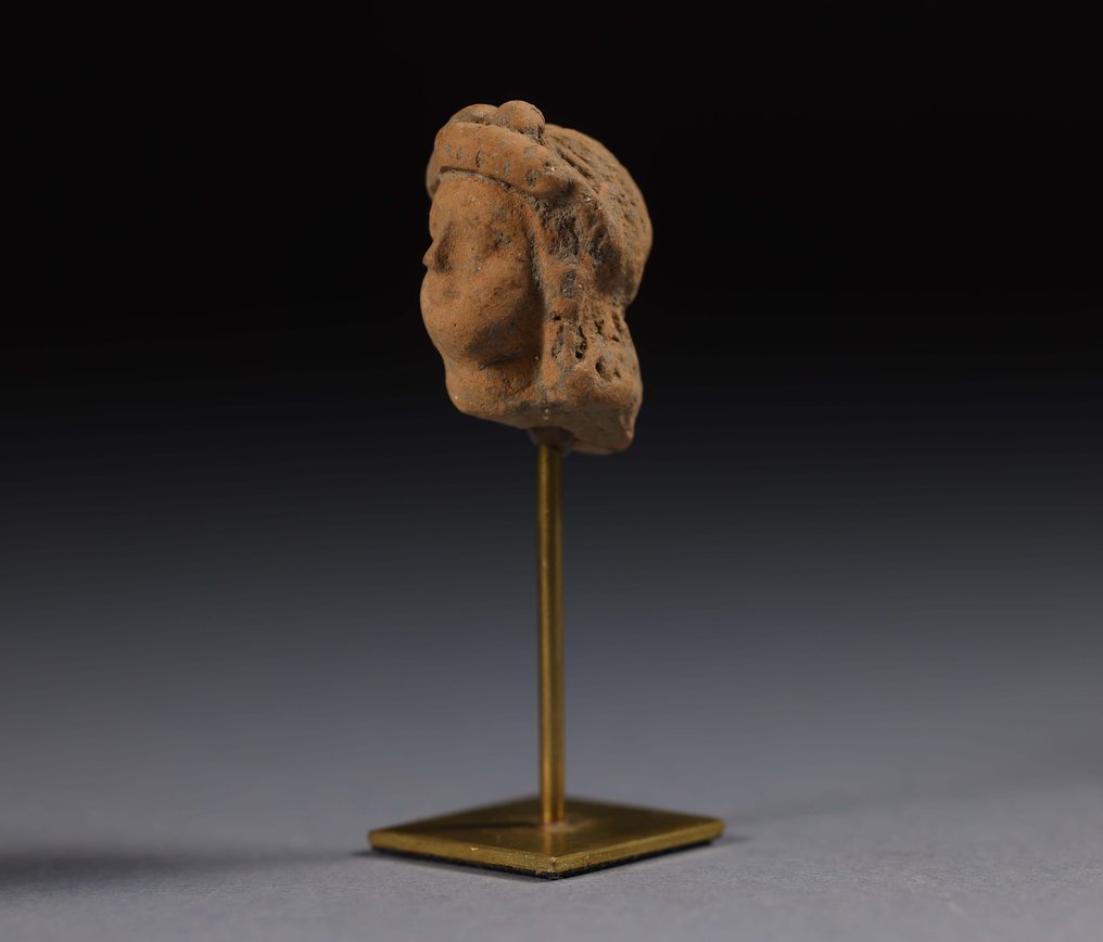 Altgriechisch Terracotta weiblicher Kopf - 3.5 cm #3.1