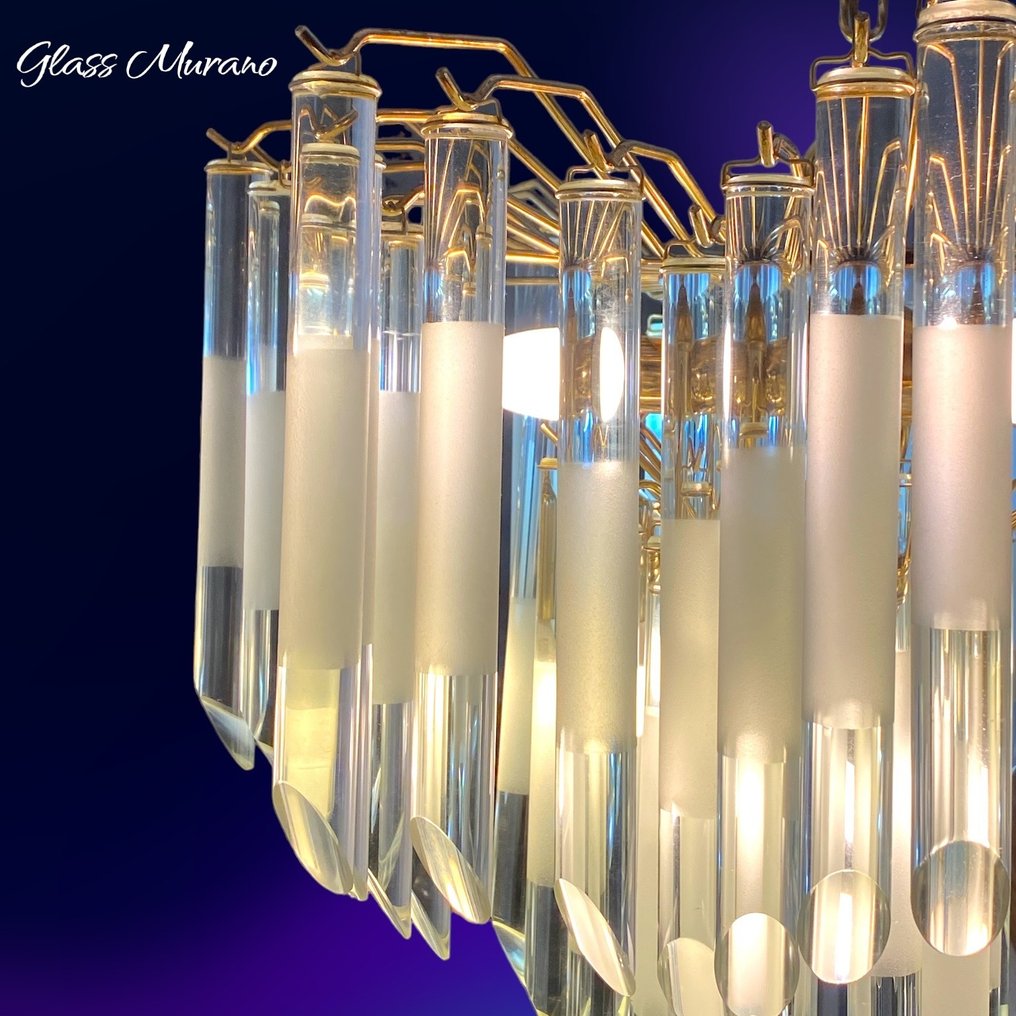Lámpara de techo - Bronce, Cristales estilo Murano - ocho puntos de luz #2.1