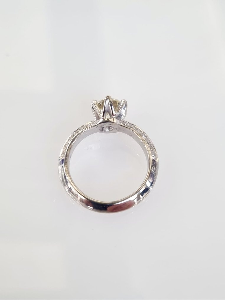 订婚戒指 - 18K包金 白金 -  1.75ct. tw. 钻石  (天然) #3.1