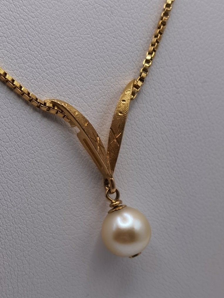 Halskette - 18 kt Gelbgold Perle #1.1