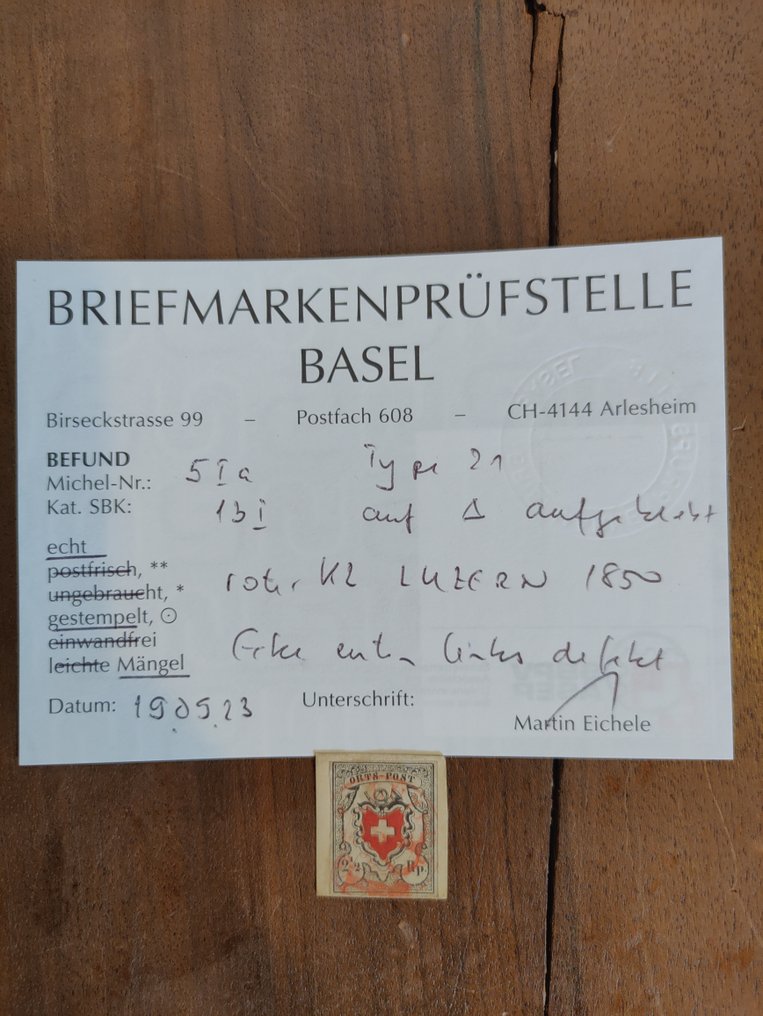 Sveits 1850 - Federal orts poststempler, SBK 13| - SBK 13I #2.1