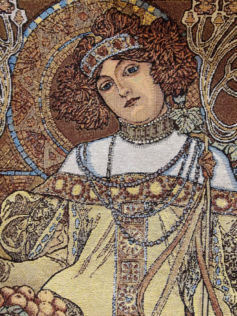 Exclusive Alfons Mucha tapestry "L'AUTOMNE" 100x45cm Art Nouveau