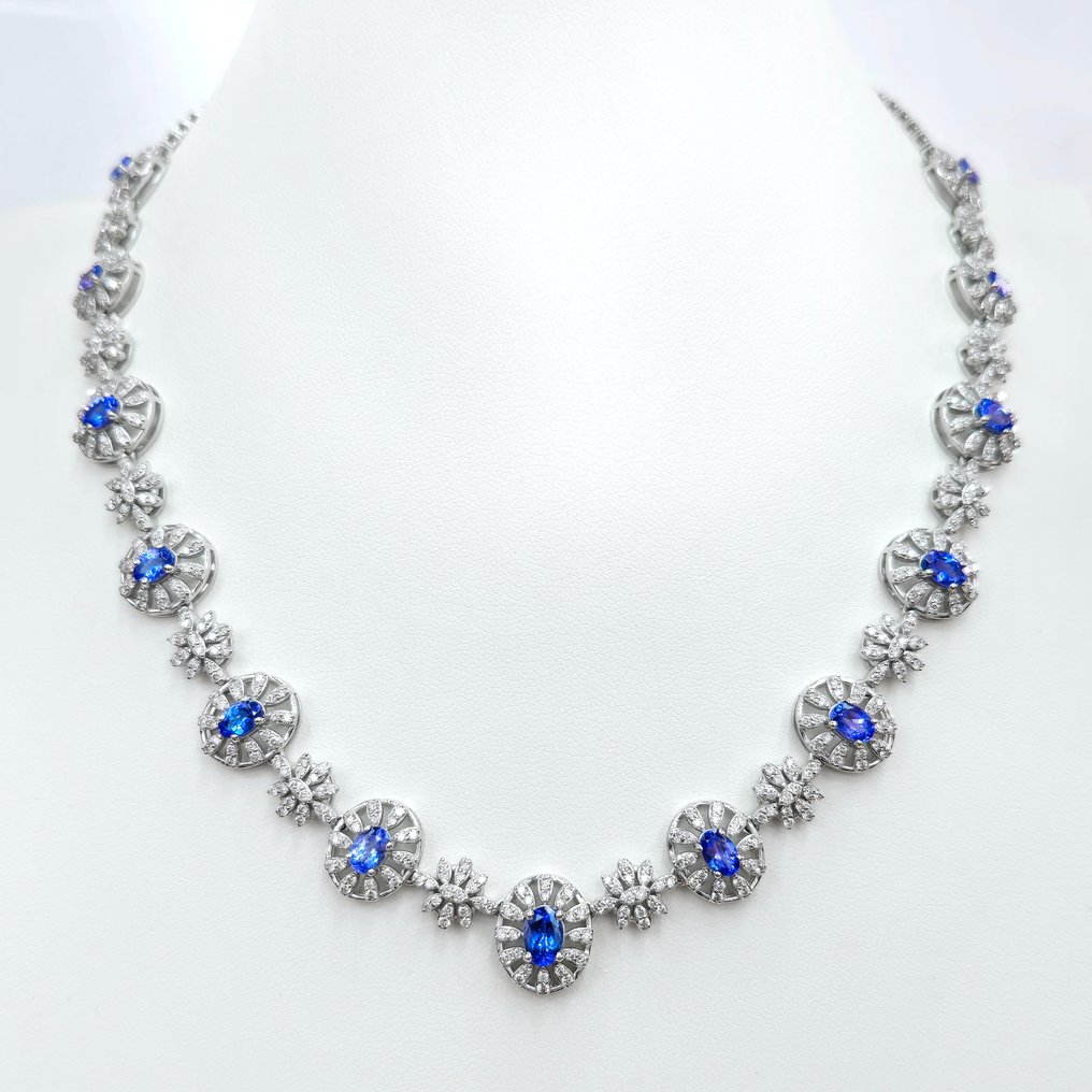 Necklace White gold Tanzanite - Diamond #1.1