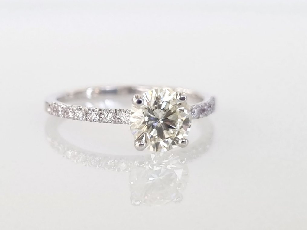 Inel de logodnă Aur alb Diamant  (Natural) #2.1
