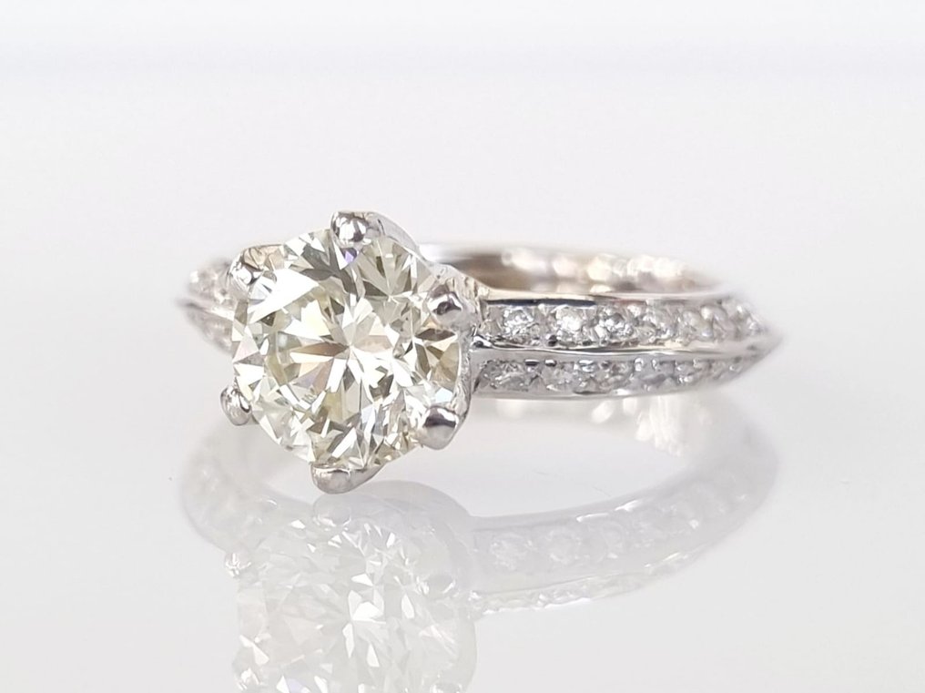 订婚戒指 - 18K包金 白金 -  1.75ct. tw. 钻石  (天然) #3.2
