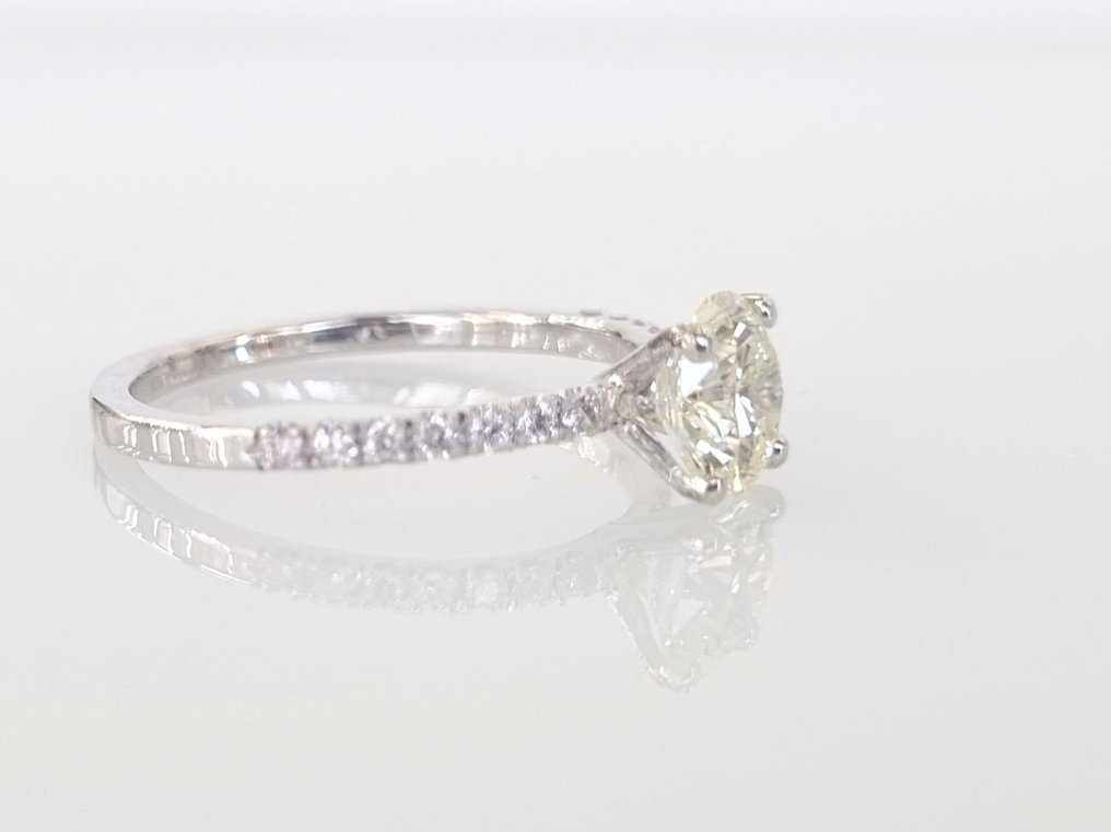 Inel de logodnă Aur alb Diamant  (Natural) #2.2