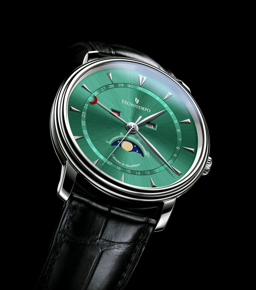 Tecnotempo - Calendar & Moon Phase - 40mm - - Ingen reservasjonspris - TT.CMP.G - Herre - 2020+ #2.1