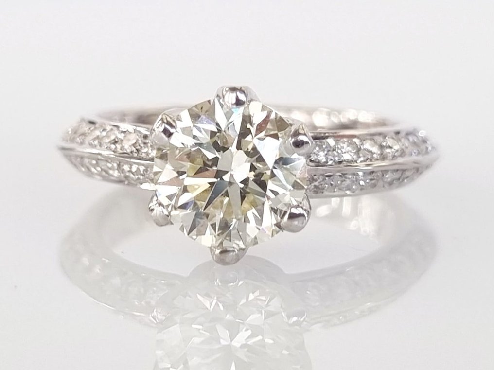 Verlobungsring - 18 kt Weißgold -  1.75ct. tw. Diamant  (Natürlich) #1.1