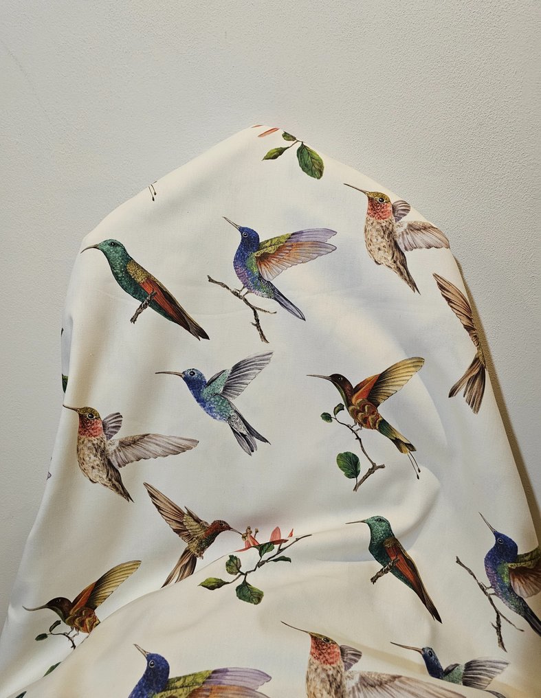 Art Nouveau fabric with realistic hummingbirds - Artmaison Realistic Design - Textile - 300 cm - 280 cm #1.0