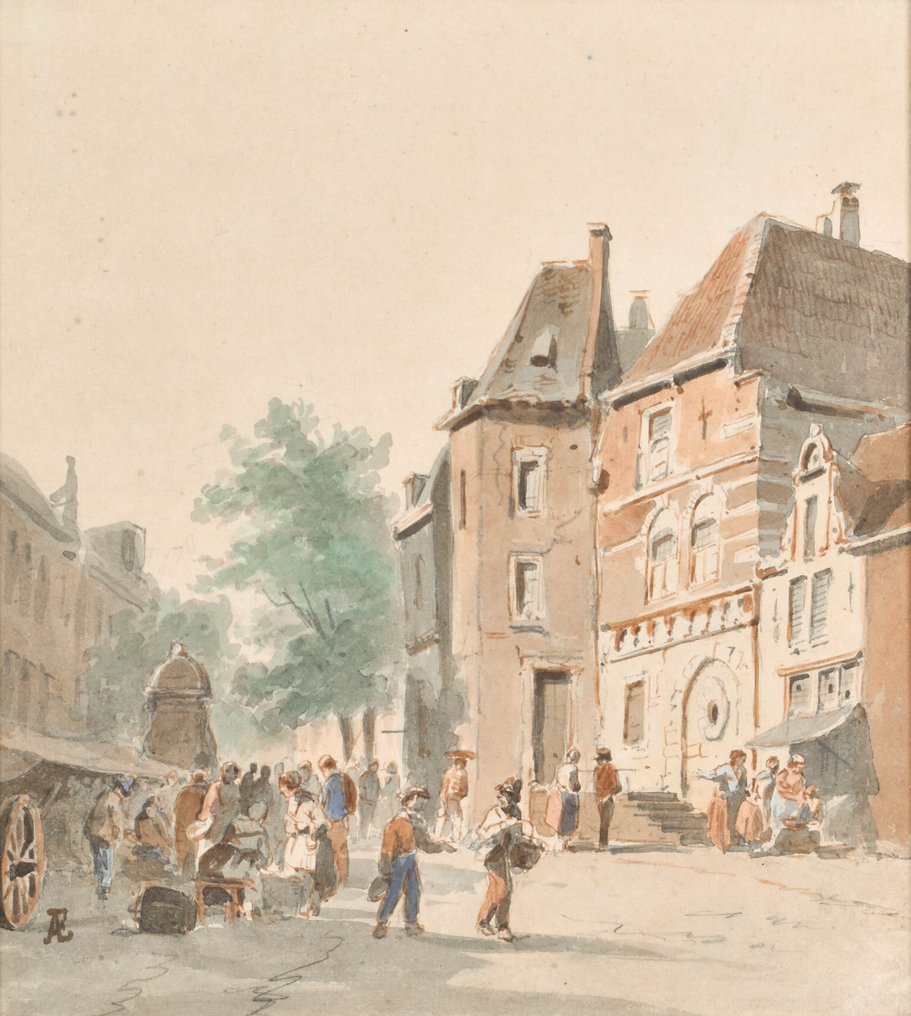 Adrianus Eversen (1818-1897) - City in summer #1.1