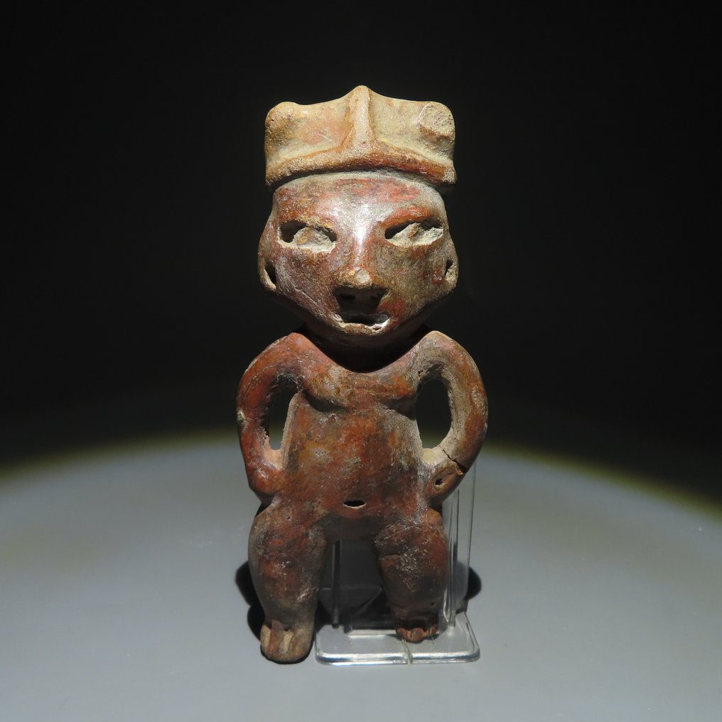 墨西哥特拉蒂尔科 Terracotta 拟人化人物。公元前 1200-900 年。 14 厘米高。西班牙出口许可证。 #1.1