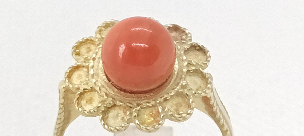 Ring - 18 kt. Yellow gold Coral #2.1