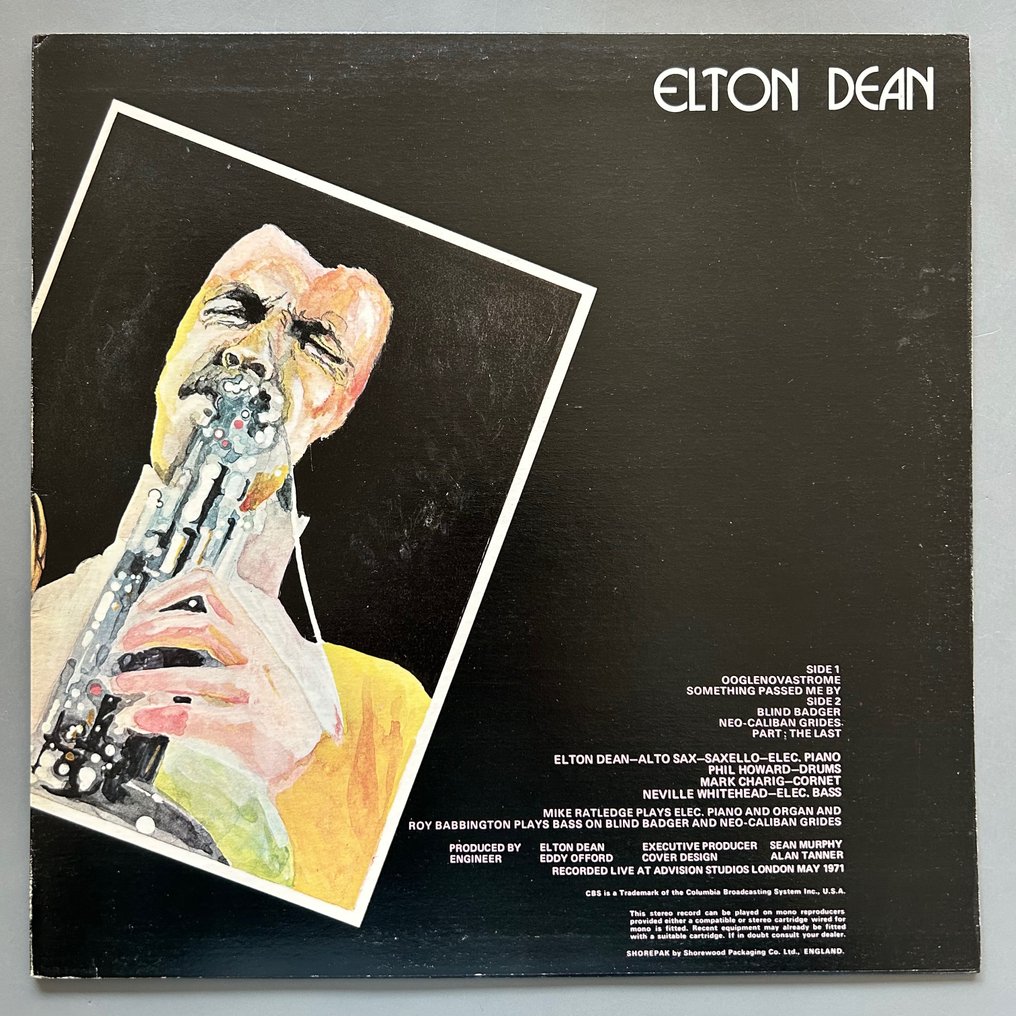 Elton Dean - Elton Dean (SIGNED 1st pressing) - 單張黑膠唱片 - 第一批 模壓雷射唱片 - 1971 #1.2