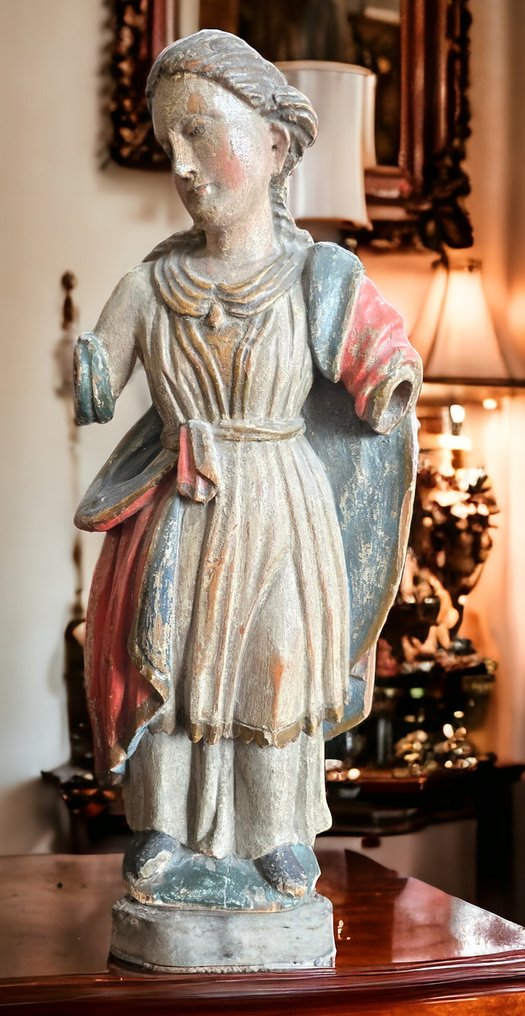 雕塑, Santa policroma - 56 cm - 木 #2.1