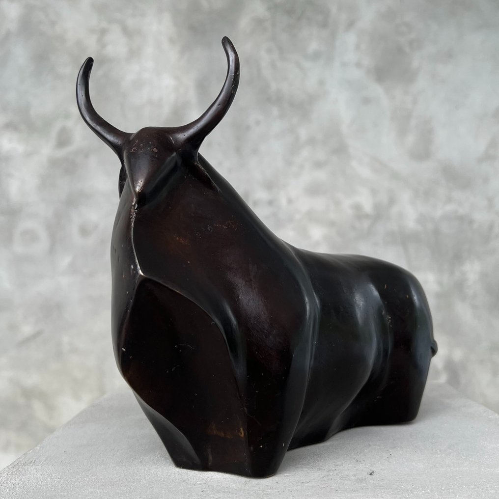 Sculpture, NO RESERVE PRICE - Abstract Bull Sculpture - 15 cm - Bronze #1.0